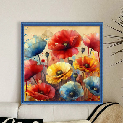 Poppy - 11CT Stamped Cross Stitch 40*40CM