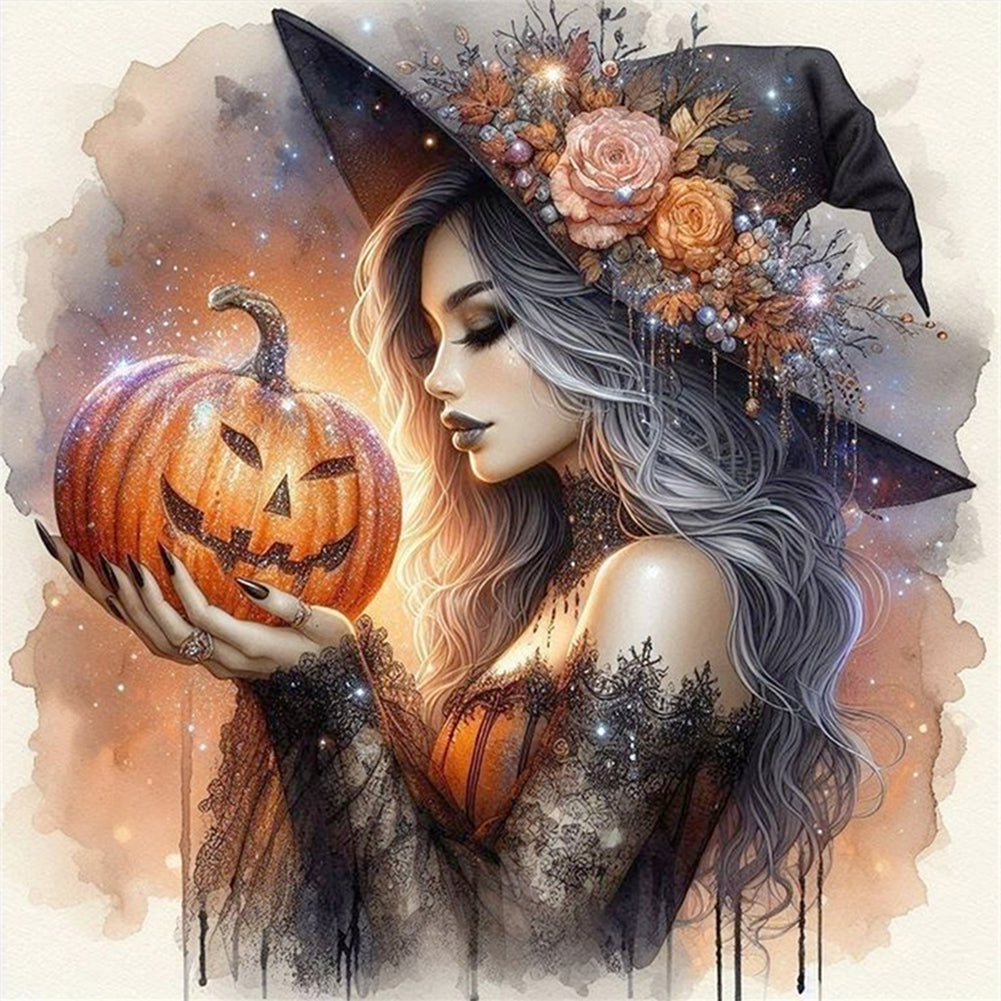Pumpkin Witch - 11CT Stamped Cross Stitch 50*50CM