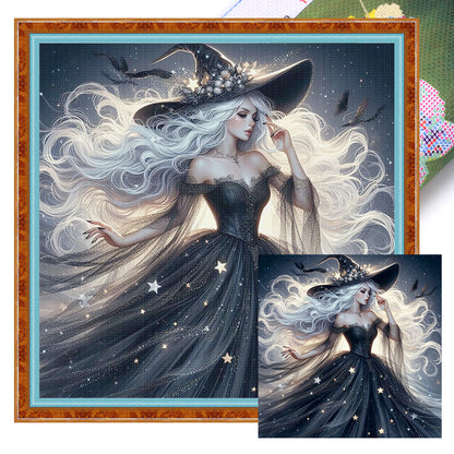 White-Haired Witch - 11CT Stamped Cross Stitch 50*50CM