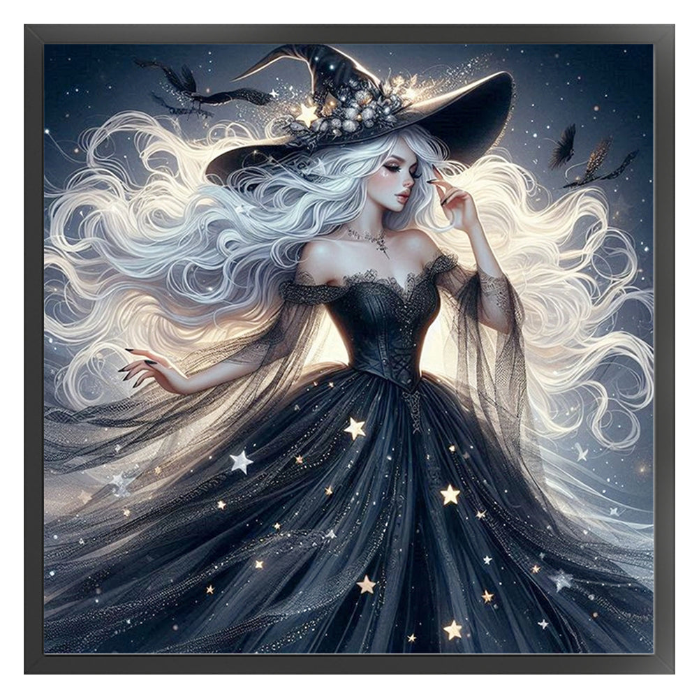 White-Haired Witch - 11CT Stamped Cross Stitch 50*50CM