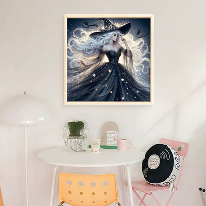 White-Haired Witch - 11CT Stamped Cross Stitch 50*50CM