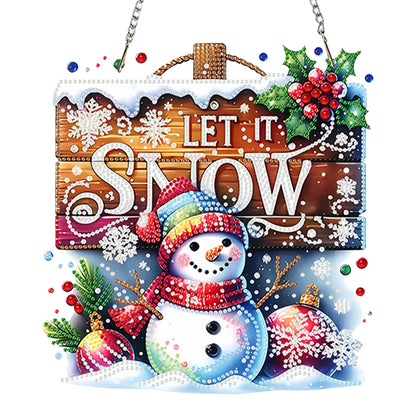 Christmas 2D Flat DIY Hanging Diamond Art Kits Window Hanging Art for Home Decor