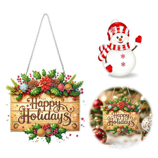 Christmas 2D Flat DIY Hanging Diamond Art Kits Window Hanging Art for Home Decor