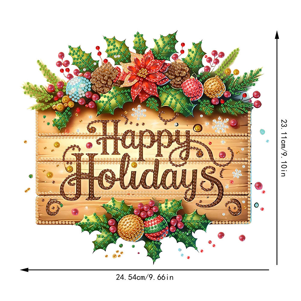Christmas 2D Flat DIY Hanging Diamond Art Kits Window Hanging Art for Home Decor