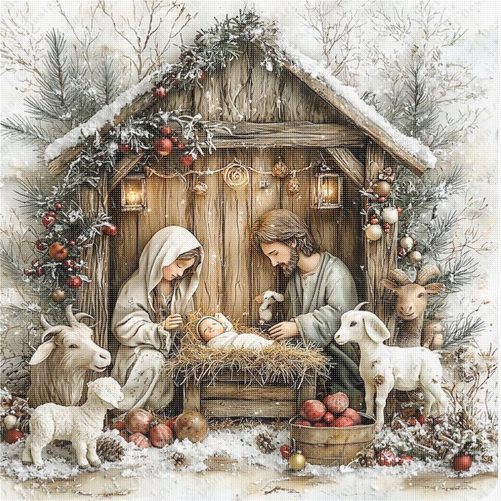 Nativity - 11CT Stamped Cross Stitch 45*45CM