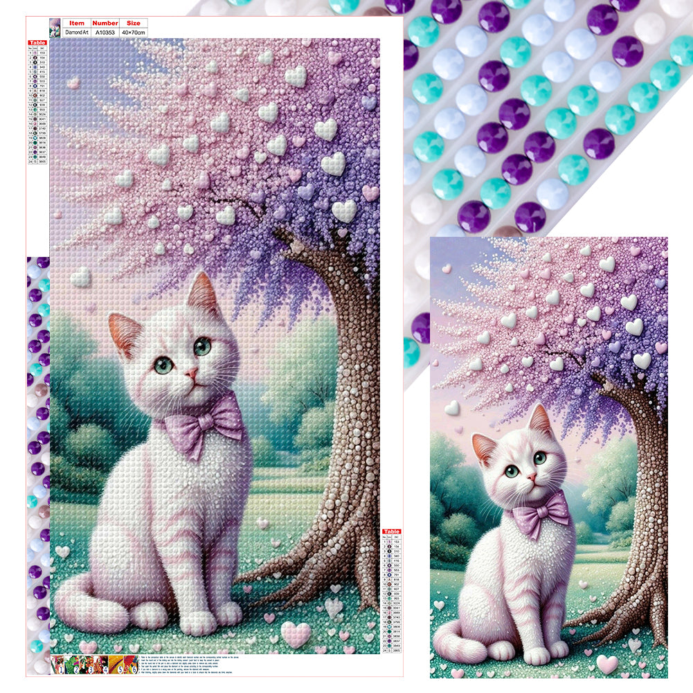 Cat - Full Round Drill Diamond Painting 40*70CM