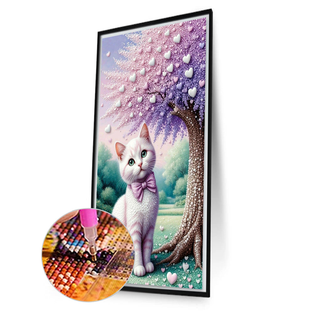 Cat - Full Round Drill Diamond Painting 40*70CM