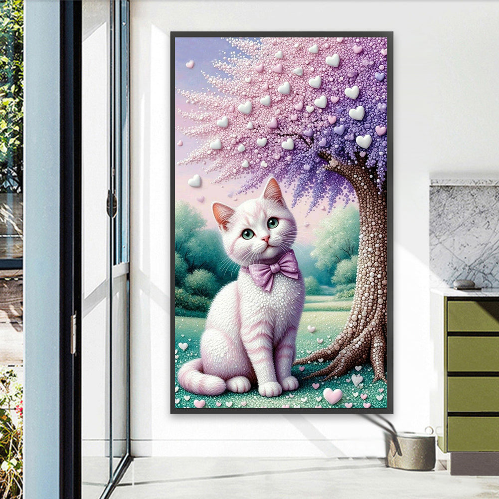 Cat - Full Round Drill Diamond Painting 40*70CM