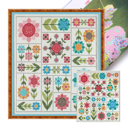 Puzzle May Garden - 14CT Stamped Cross Stitch 38*41CM(Xiaobai Brand)