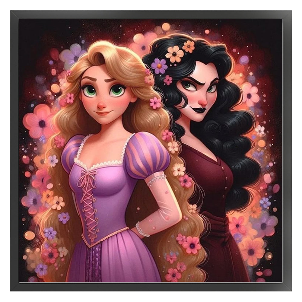 Rapunzel And Stepmother - 11CT Stamped Cross Stitch 50*50CM