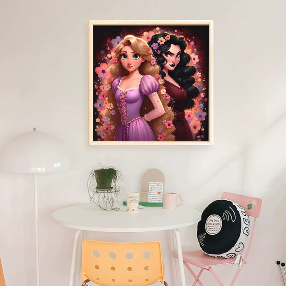 Rapunzel And Stepmother - 11CT Stamped Cross Stitch 50*50CM