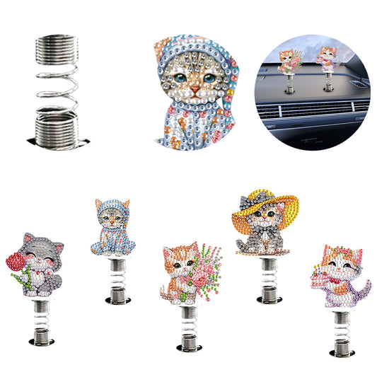 2D Flat Animal DIY Diamond Painting Shake Car Ornaments Desktop Diamond Art Kits