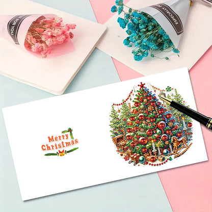6PCS DIY Rhinestone Diamond Art Mosaic Postcards for Festivals and Celebrations