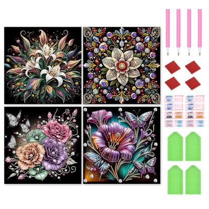 Flowers - Special Shaped Drill Diamond Painting 30*30CM