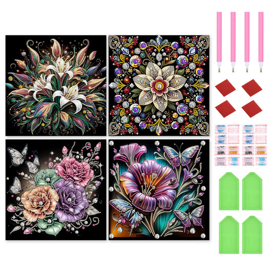 Flowers - Special Shaped Drill Diamond Painting 30*30CM