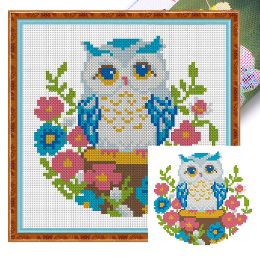 Cute Owl - 11CT Stamped Cross Stitch 24*24CM(Mona Lisa Brand)