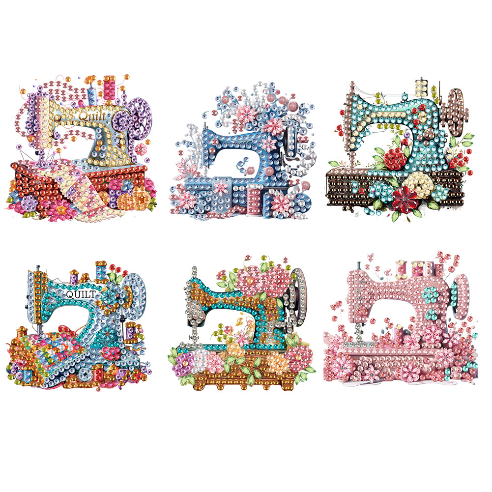 6Pcs Acrylic 2D Flat Chameleon Diamond Art Magnets Decals for Fridge Whiteboards