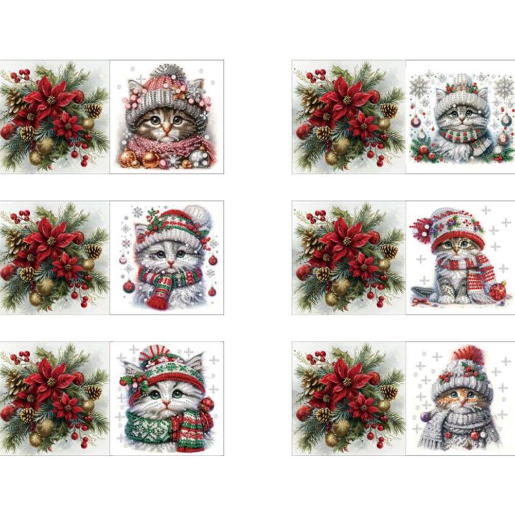 6PCS DIY Animal Pattern Diamond Art Greeting Cards Congratulations Cards & Gifts