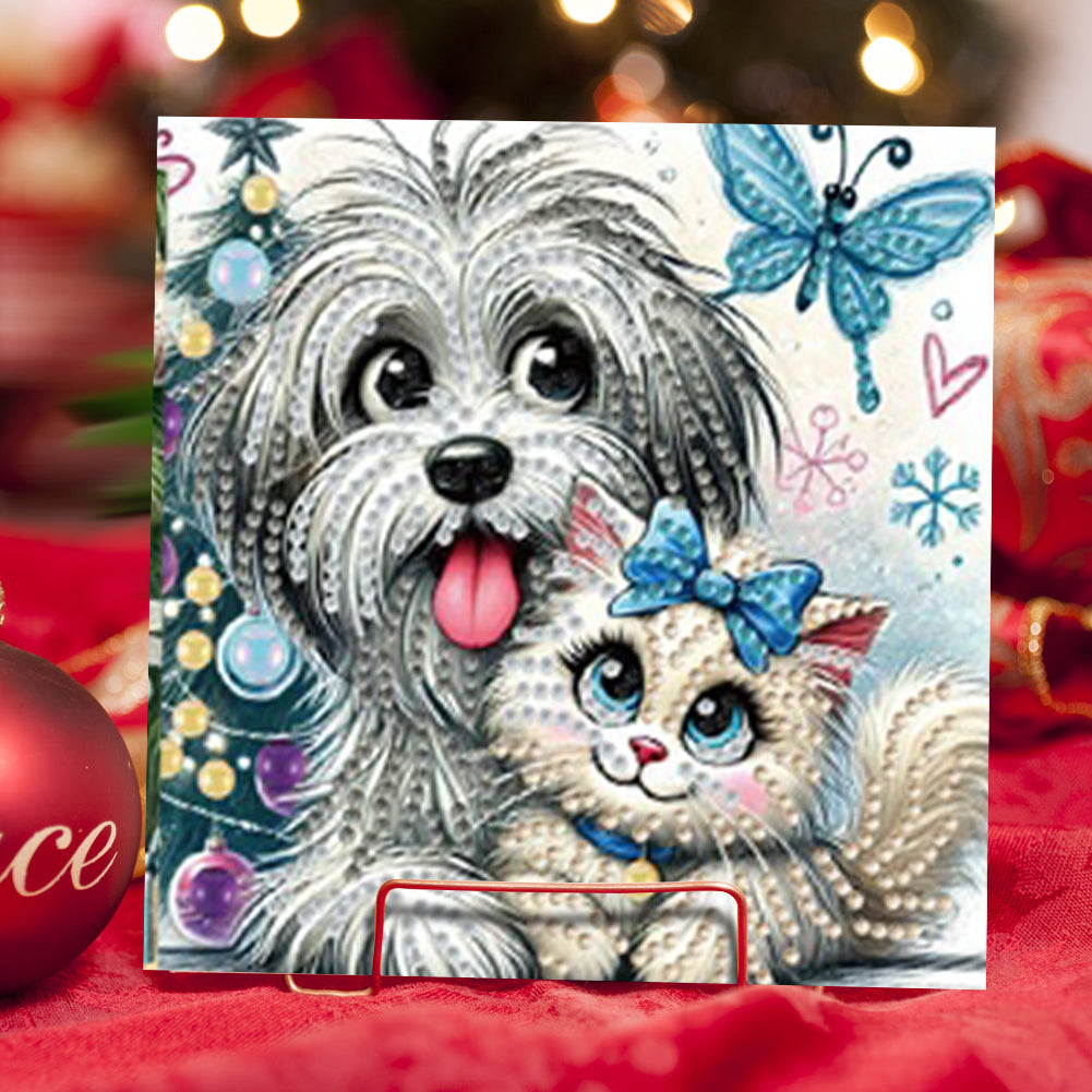 6PCS DIY Animal Pattern Diamond Art Greeting Cards Congratulations Cards & Gifts