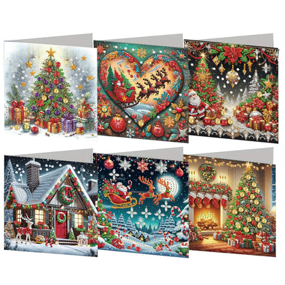 6PCS DIY Animal Pattern Diamond Art Greeting Cards Congratulations Cards & Gifts