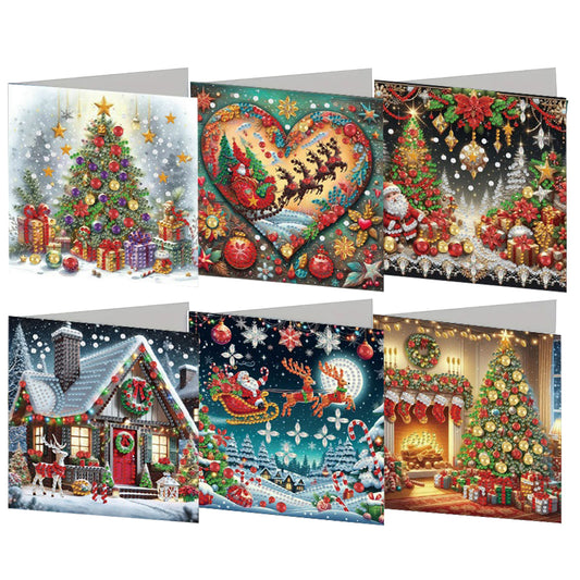 6PCS DIY Animal Pattern Diamond Art Greeting Cards Congratulations Cards & Gifts
