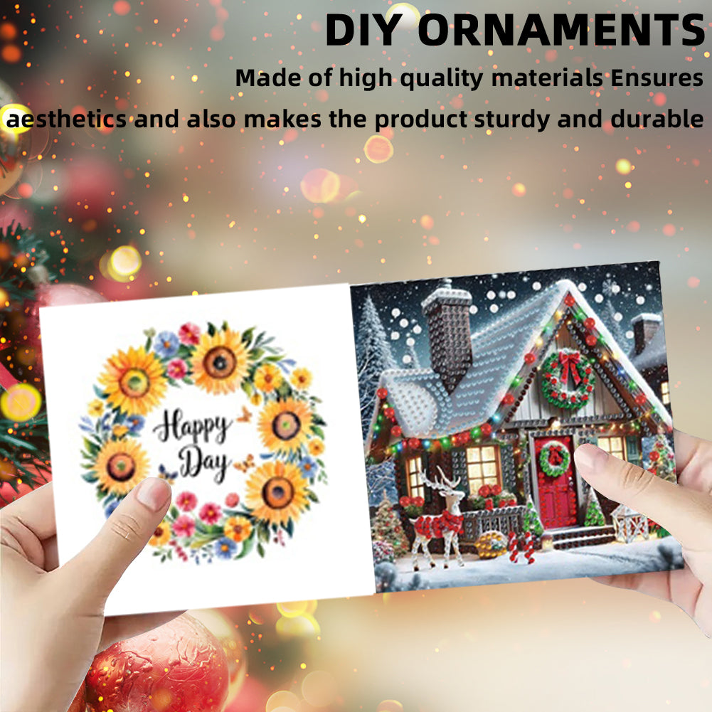 6PCS DIY Animal Pattern Diamond Art Greeting Cards Congratulations Cards & Gifts