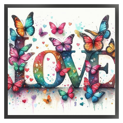 Love Butterfly - 11CT Stamped Cross Stitch 40*40CM