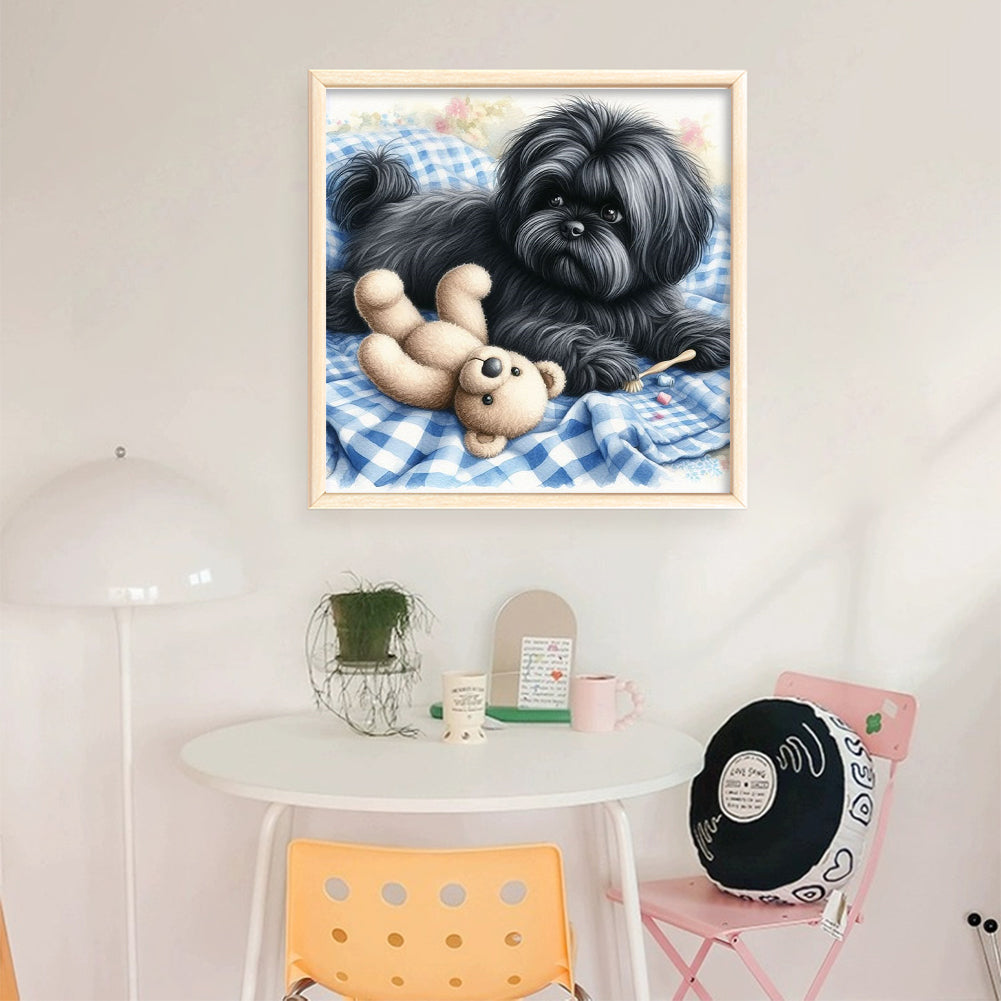Puppy And Bear - 11CT Stamped Cross Stitch 40*40CM