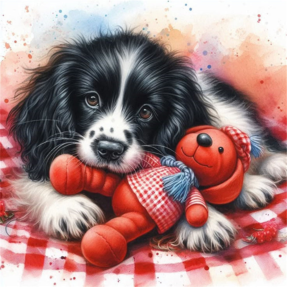 Puppy And Bear - 11CT Stamped Cross Stitch 40*40CM