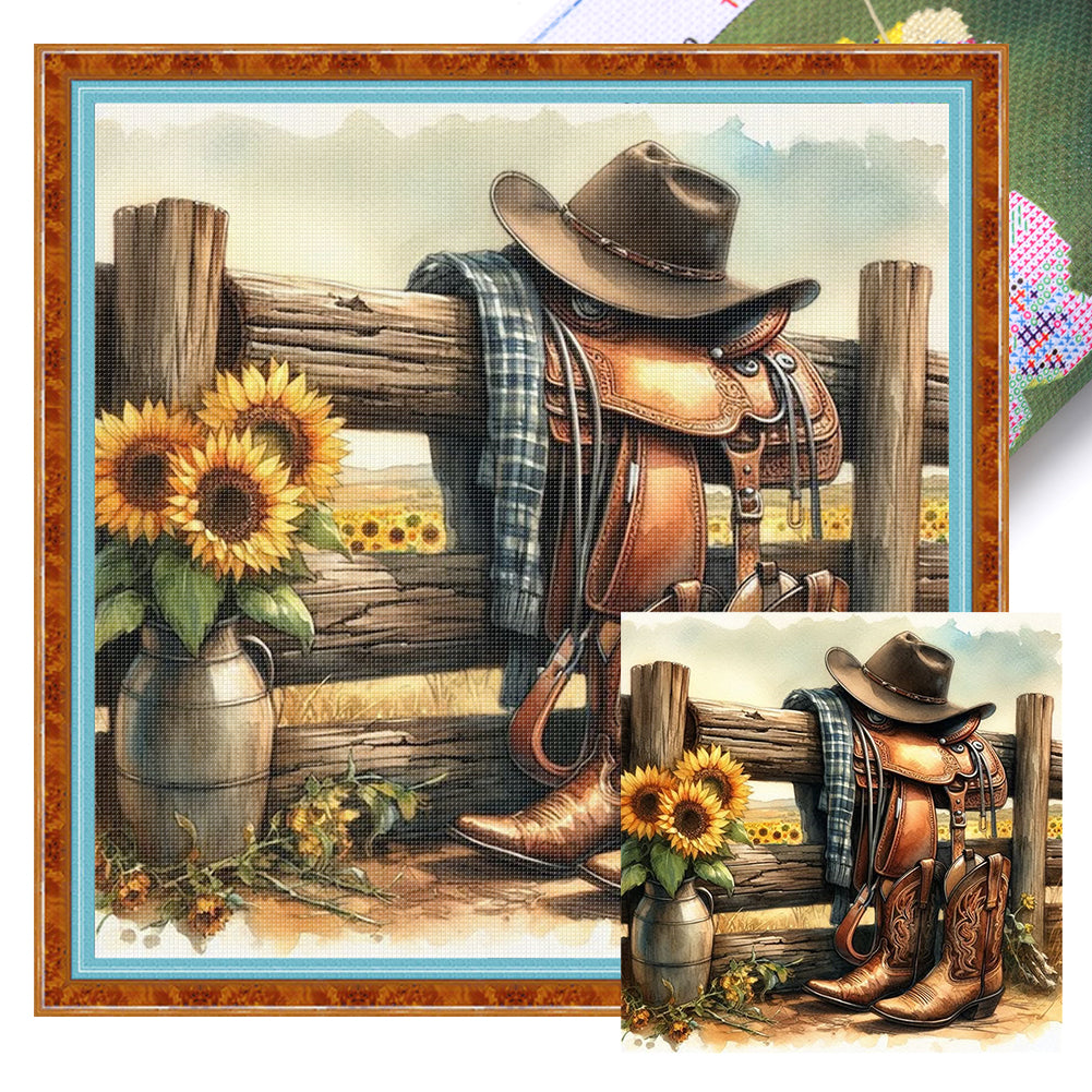 Western Cowboy Style - 11CT Stamped Cross Stitch 40*40CM