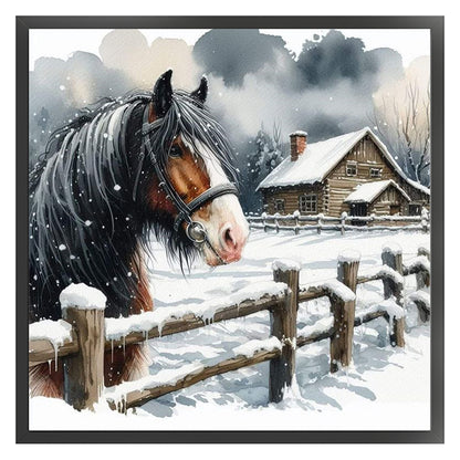 Winter Horse - 11CT Stamped Cross Stitch 40*40CM