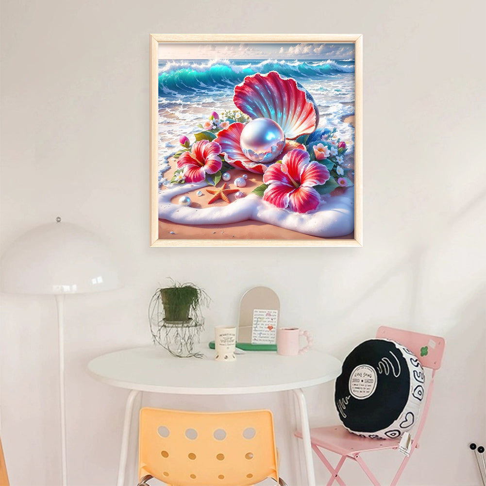 Beach Shell - 11CT Stamped Cross Stitch 40*40CM