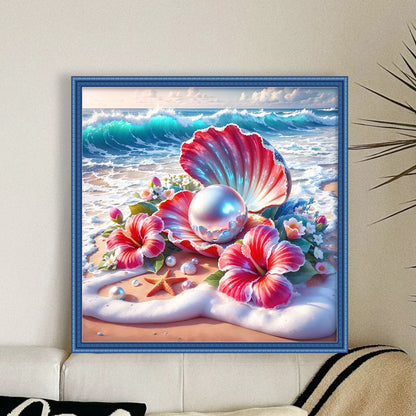 Beach Shell - 11CT Stamped Cross Stitch 40*40CM