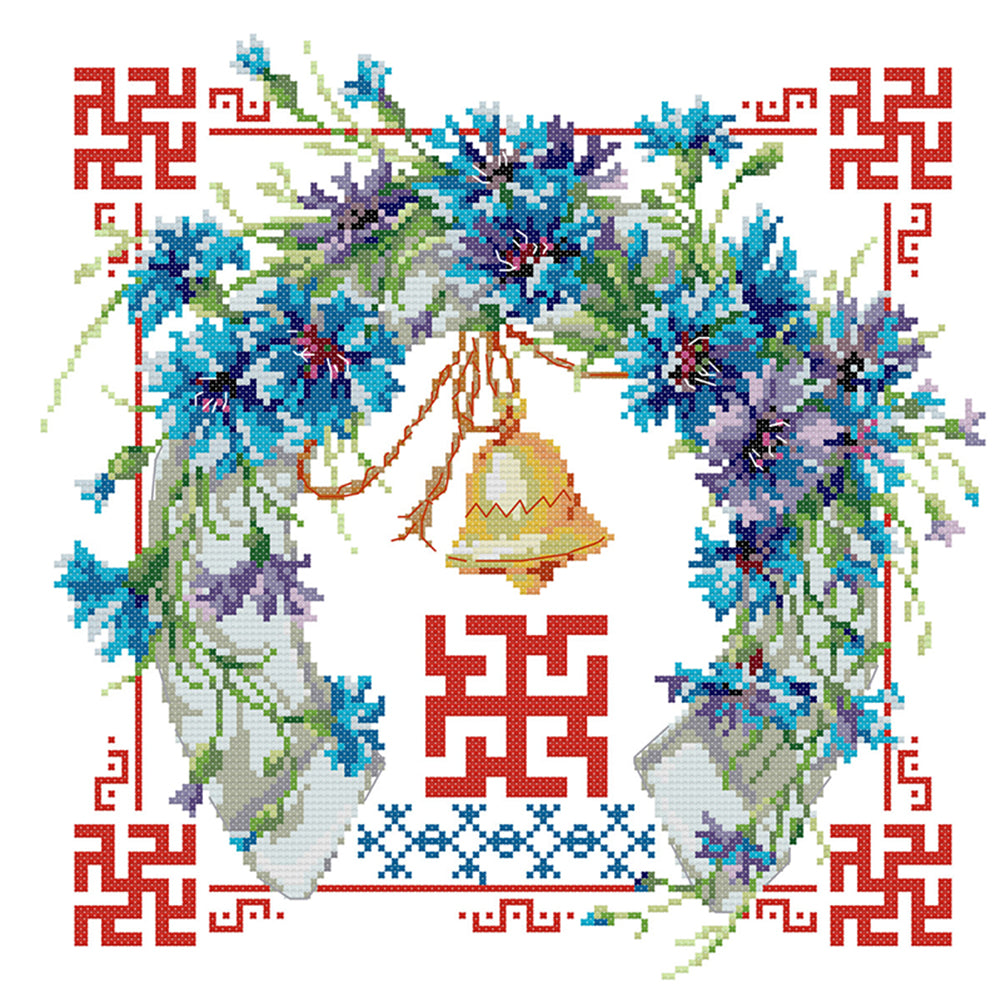 Double Happiness Series - Respect And Heat - 14CT Stamped Cross Stitch 34*34CM(Joy Sunday)
