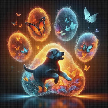 Paw Puppy - 11CT Stamped Cross Stitch 40X40CM