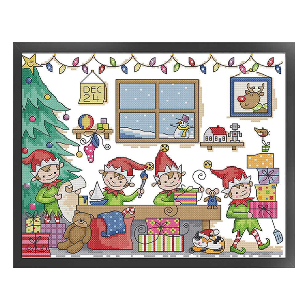 Playing Toys Together - 14CT Stamped Cross Stitch 33*27CM(Joy Sunday)