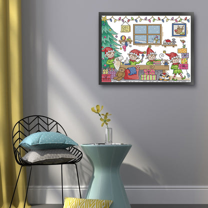 Playing Toys Together - 14CT Stamped Cross Stitch 33*27CM(Joy Sunday)