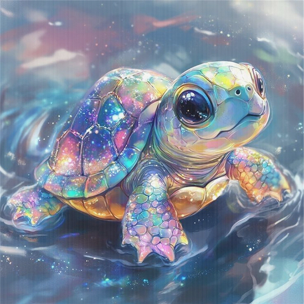 Colored Turtle - Stamped Cross Stitch 20*20CM