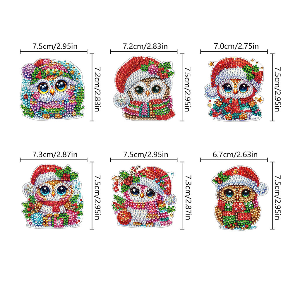 6Pcs Double Sided Diamond Painting Keychains Kit Diamond Art Set Handmade Crafts