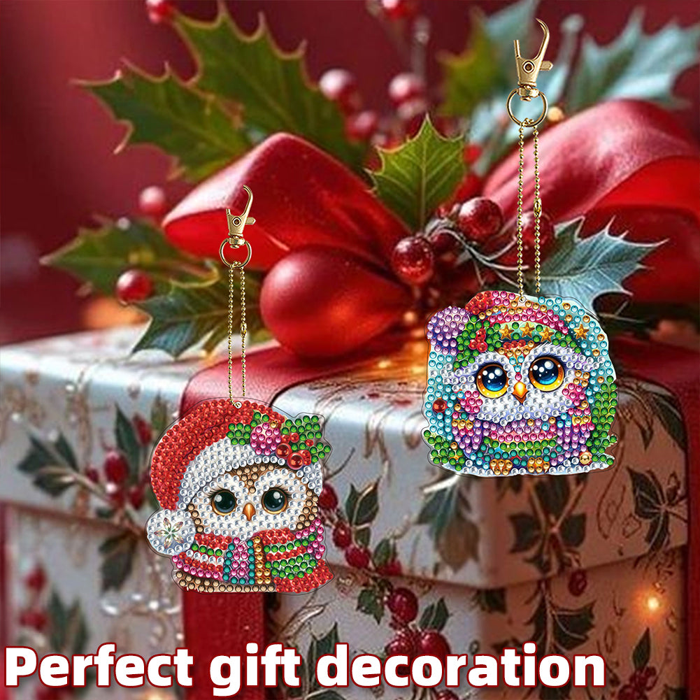 6Pcs Double Sided Diamond Painting Keychains Kit Diamond Art Set Handmade Crafts