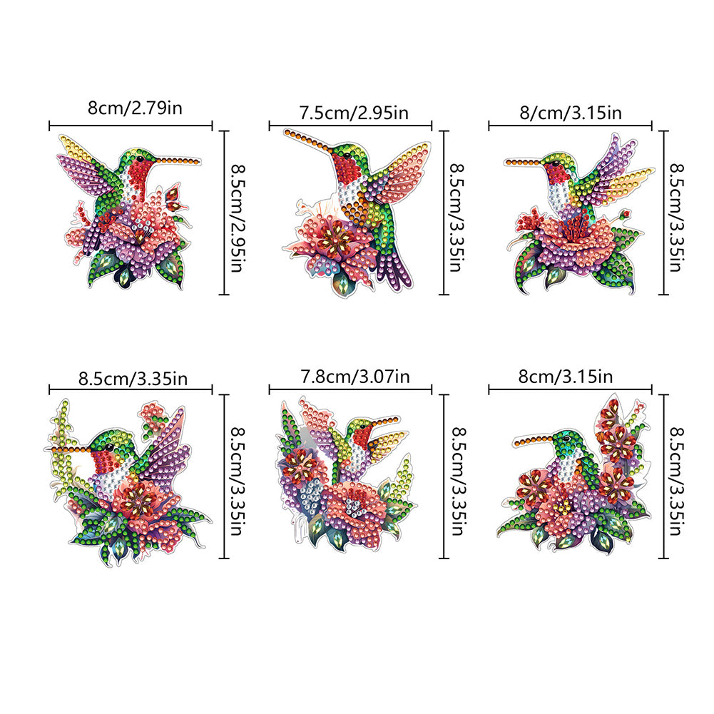 6Pcs Double Sided Diamond Painting Keychains Kit Diamond Art Set Handmade Crafts
