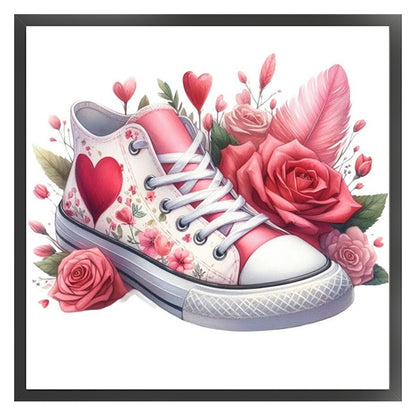 Shoe Rose - Stamped Cross Stitch 20*20CM