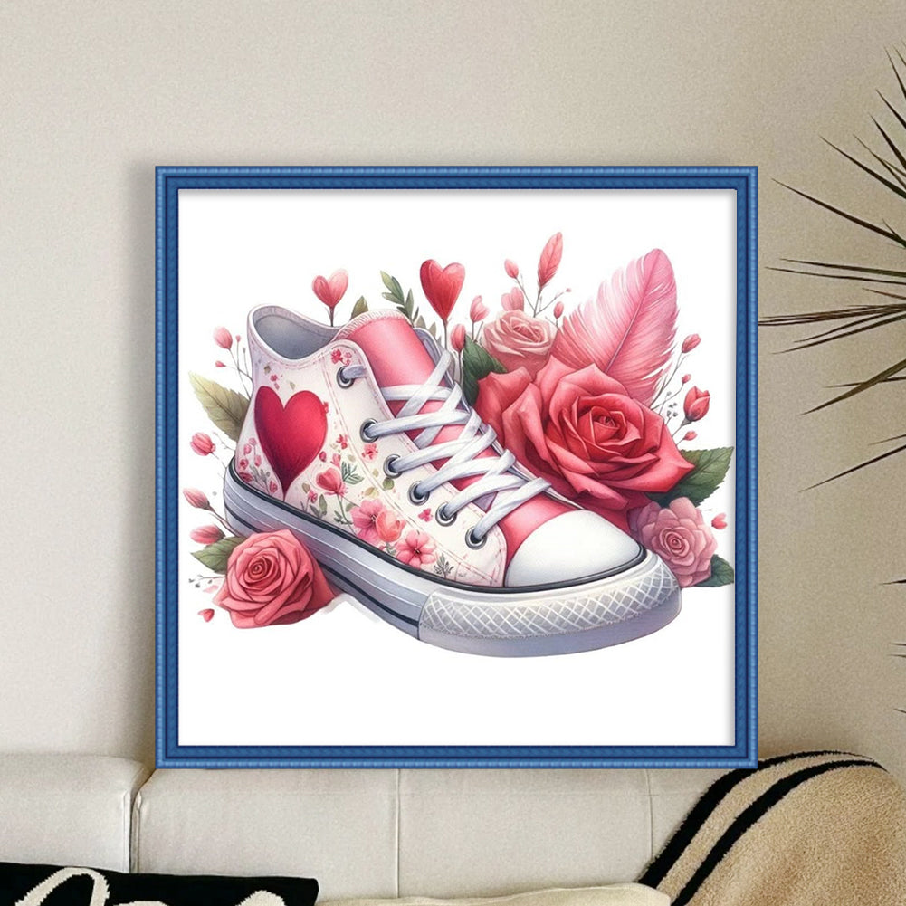 Shoe Rose - Stamped Cross Stitch 20*20CM