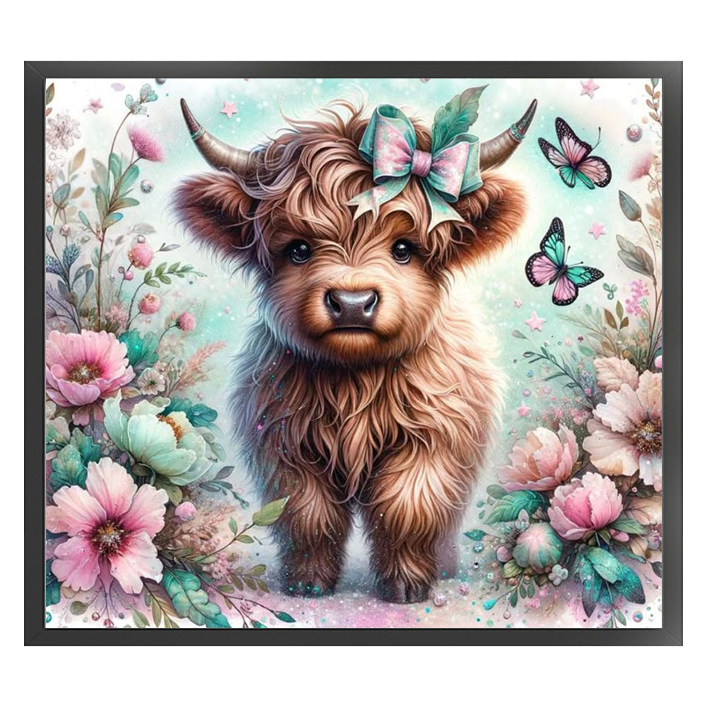 Flower Yak - 11CT Stamped Cross Stitch 50*45CM