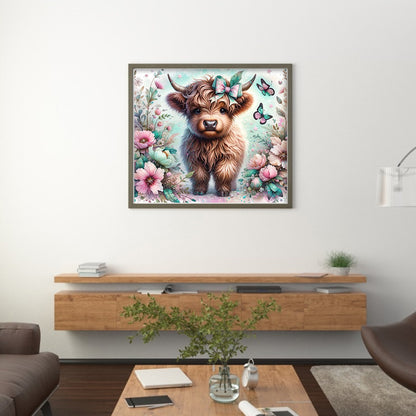 Flower Yak - 11CT Stamped Cross Stitch 50*45CM