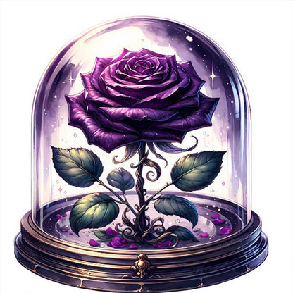 Purple Rose - 11CT Stamped Cross Stitch 50*50CM