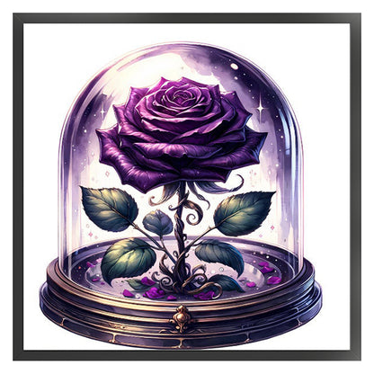 Purple Rose - 11CT Stamped Cross Stitch 50*50CM