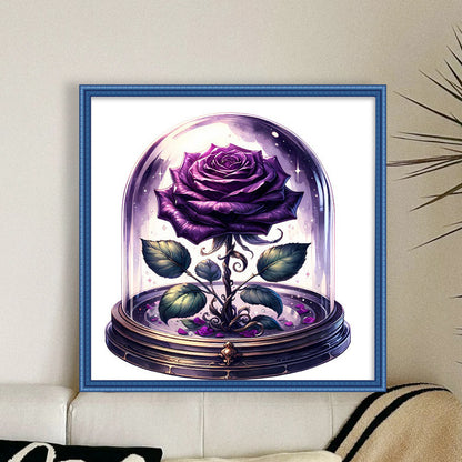 Purple Rose - 11CT Stamped Cross Stitch 50*50CM