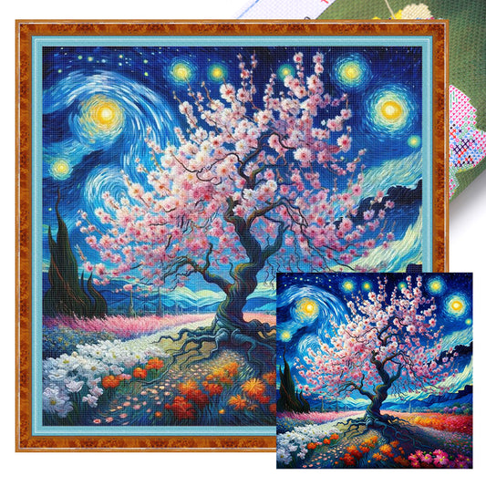 Starry Sky Scenery - 11CT Stamped Cross Stitch 50*50CM