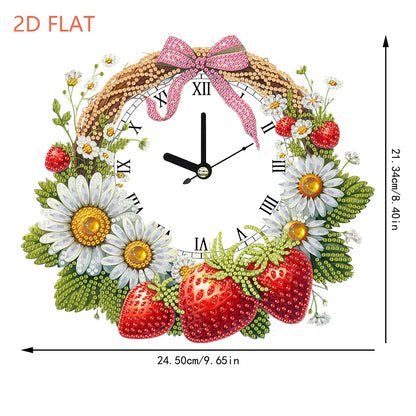 2D Flat DIY Rhinestone Diamond Art Clock Wall Pendants Diamond Clock Art Pendant